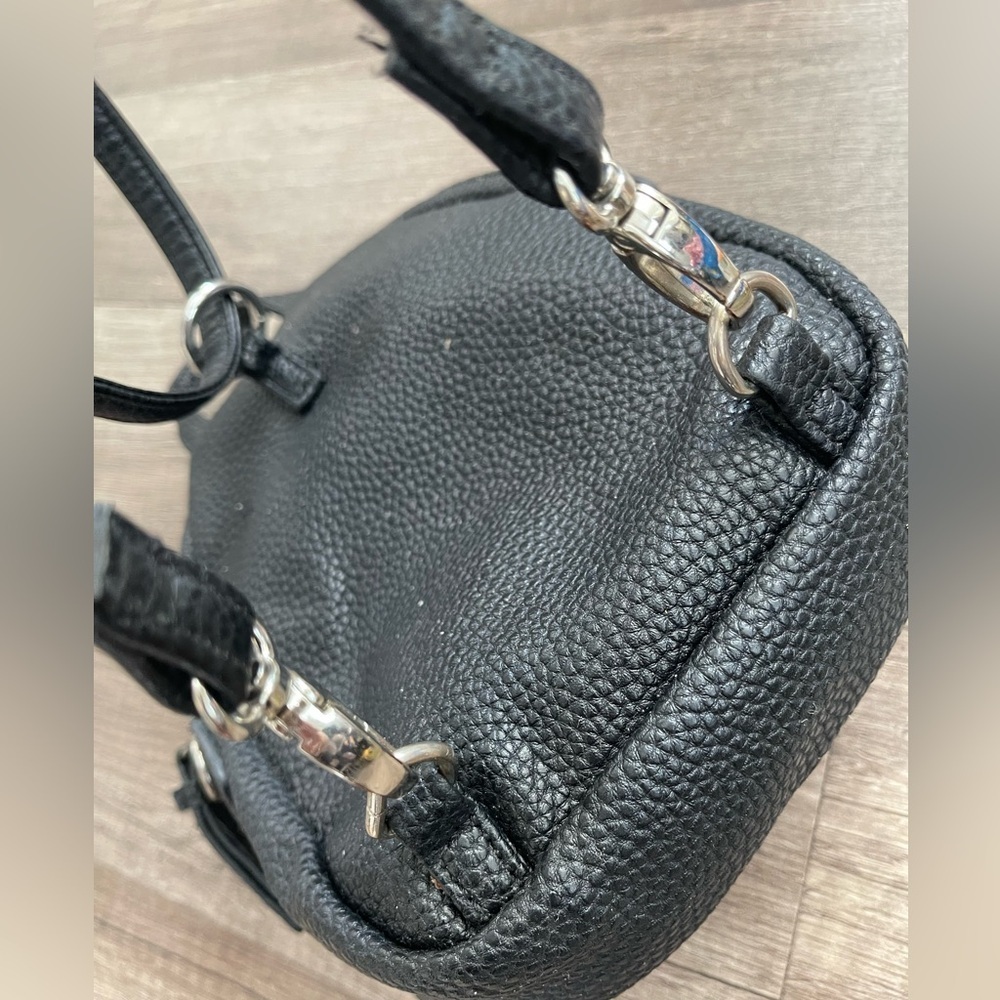 Kenneth Cole reaction black pebbled mini faux leather backpack Y2K studs rock - Picture 6 of 8